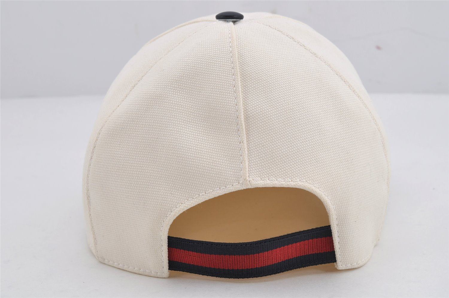 Authentic GUCCI Sherry Line Interlocking G Cap Canvas Leather Size L White 0267K