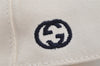 Authentic GUCCI Sherry Line Interlocking G Cap Canvas Leather Size L White 0267K