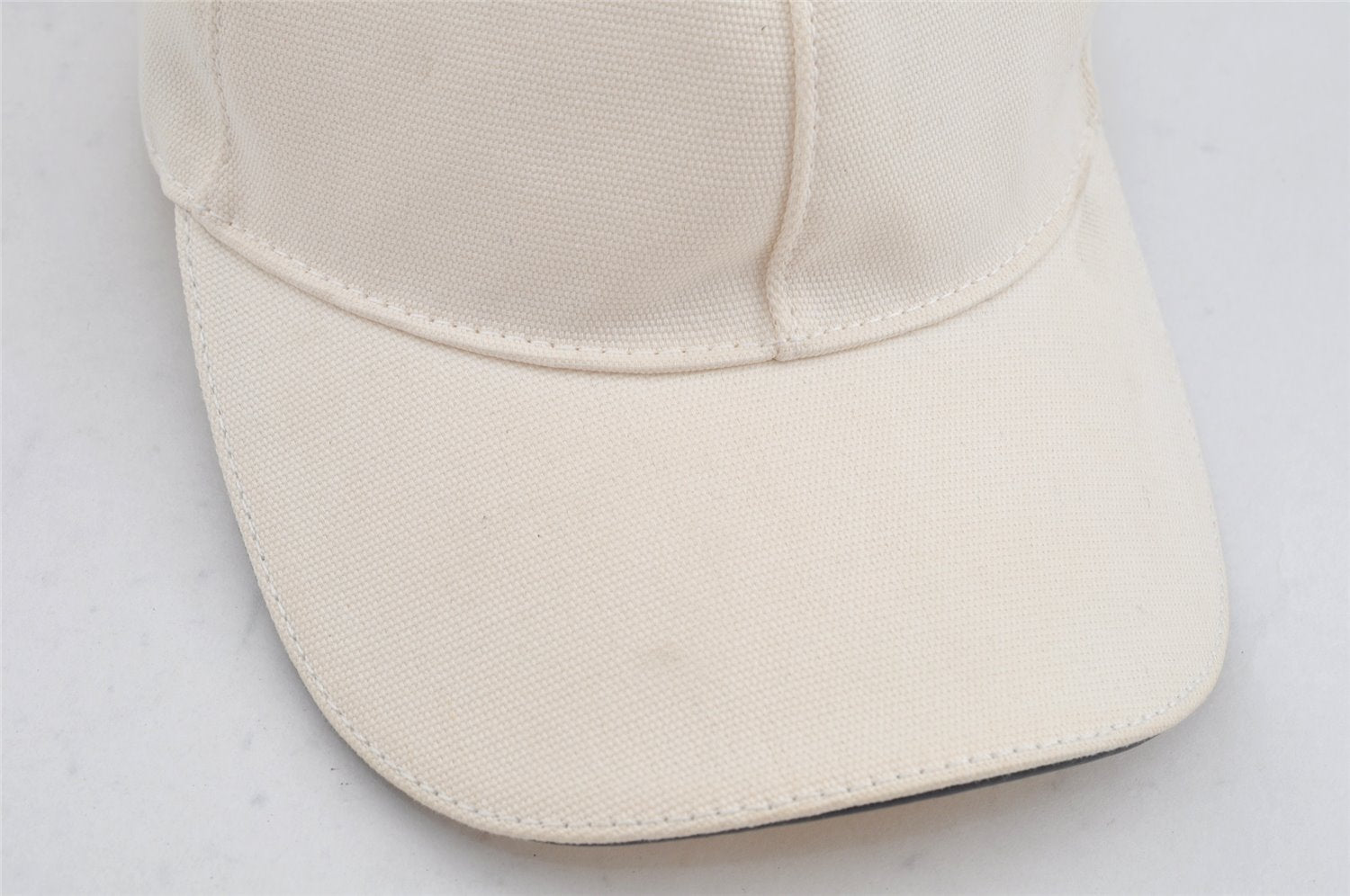 Authentic GUCCI Sherry Line Interlocking G Cap Canvas Leather Size L White 0267K