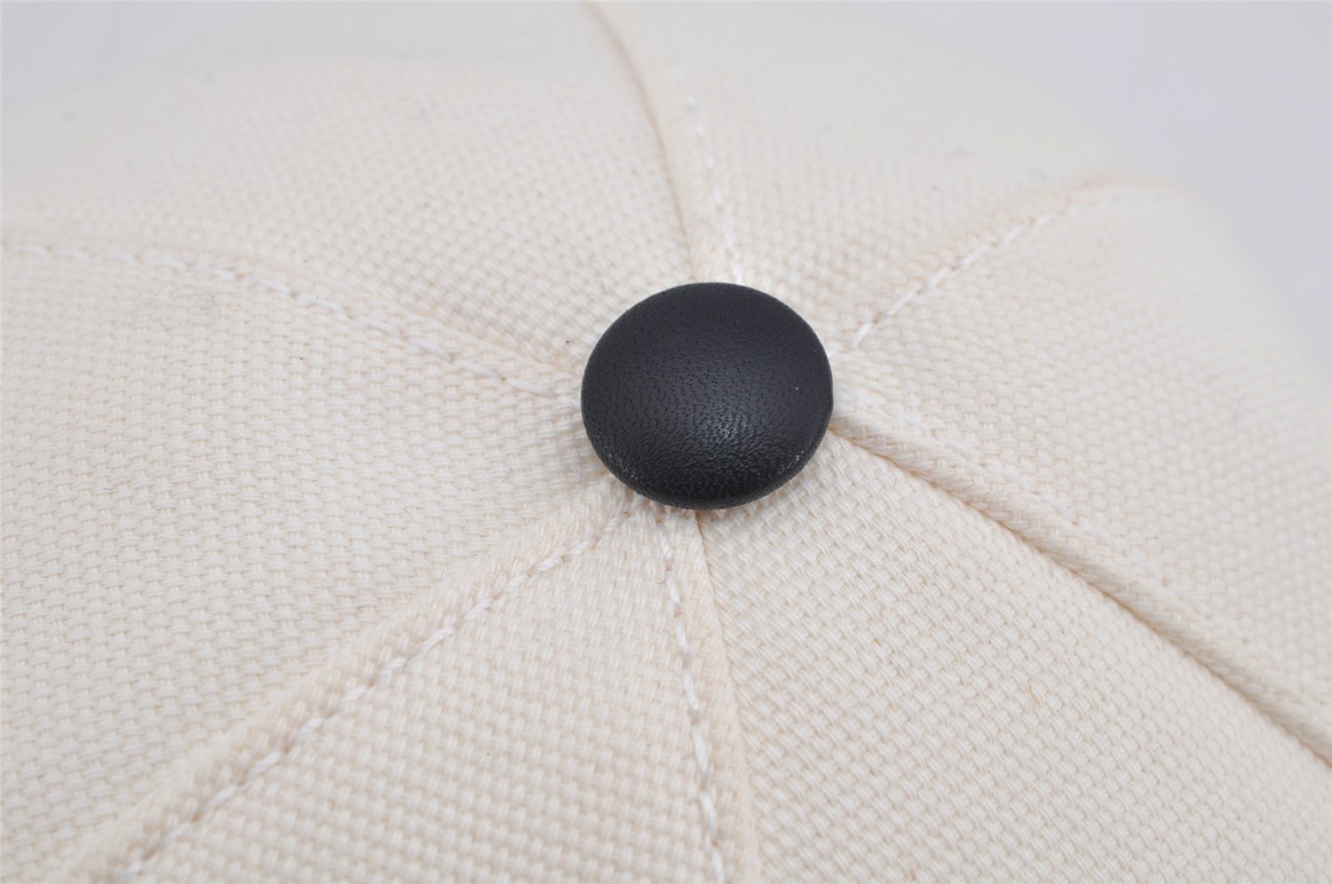 Authentic GUCCI Sherry Line Interlocking G Cap Canvas Leather Size L White 0267K