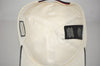 Authentic GUCCI Sherry Line Interlocking G Cap Canvas Leather Size L White 0267K