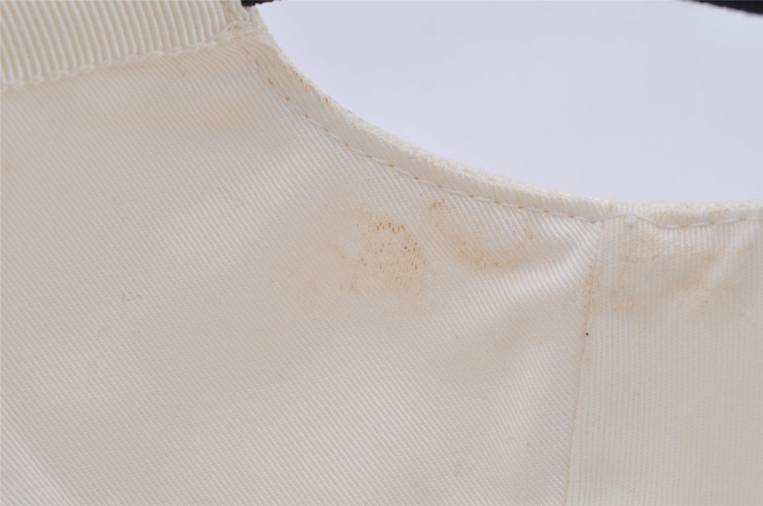 Authentic GUCCI Sherry Line Interlocking G Cap Canvas Leather Size L White 0267K