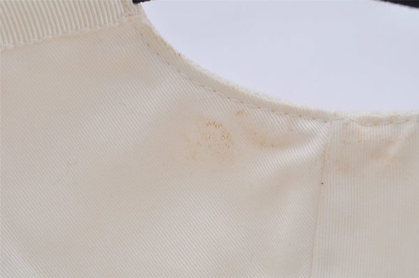 Authentic GUCCI Sherry Line Interlocking G Cap Canvas Leather Size L White 0267K