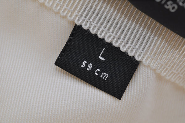 Authentic GUCCI Sherry Line Interlocking G Cap Canvas Leather Size L White 0267K