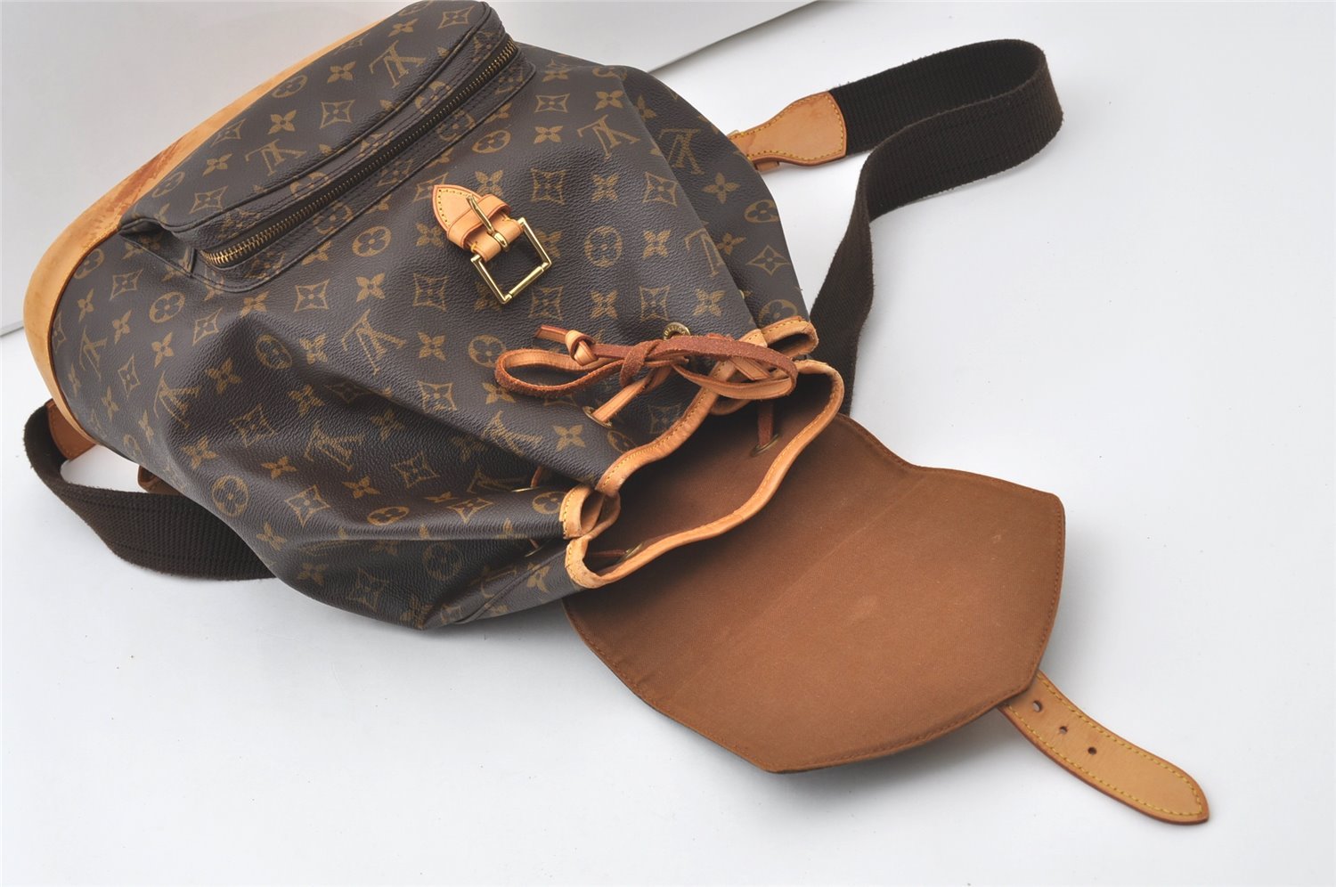 Authentic Louis Vuitton Monogram Montsouris GM Backpack M51135 LV 0269J