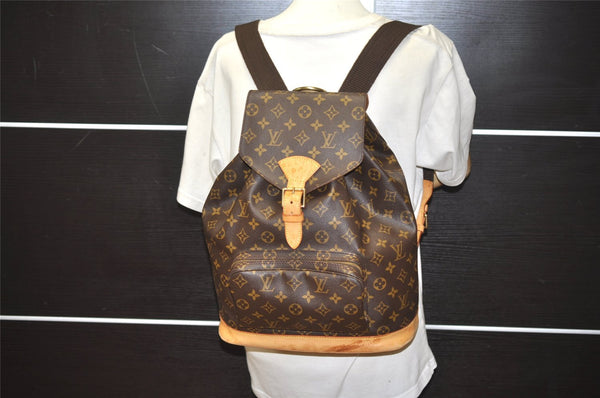 Authentic Louis Vuitton Monogram Montsouris GM Backpack M51135 LV 0269J