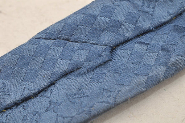 Authentic Louis Vuitton Necktie Clavat Party Tie Silk Blue M72637 Box 0270J