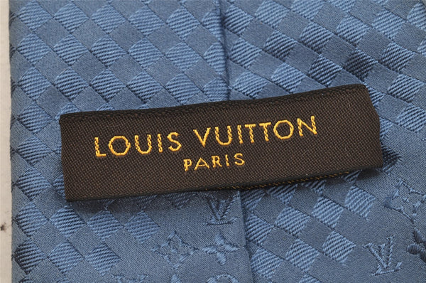 Authentic Louis Vuitton Necktie Clavat Party Tie Silk Blue M72637 Box 0270J