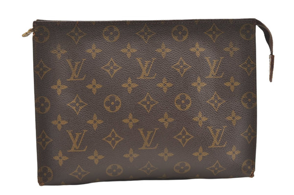 Auth Louis Vuitton Monogram Poche Toilette 26 Cosmetics Pouch Old Model LV 0271K