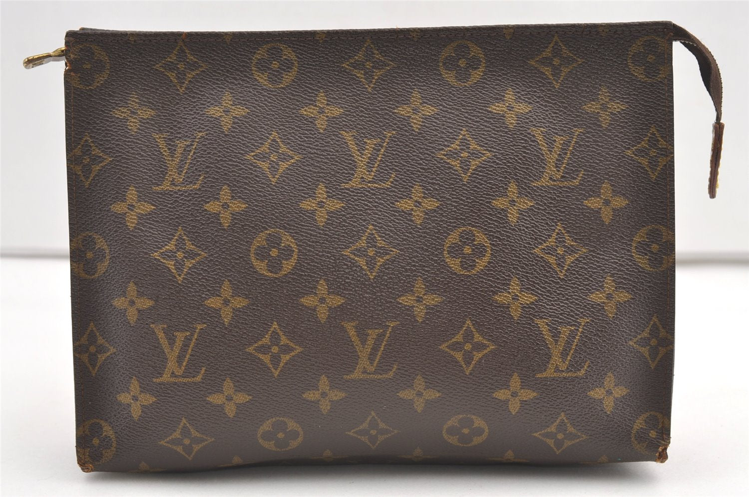 Auth Louis Vuitton Monogram Poche Toilette 26 Cosmetics Pouch Old Model LV 0271K