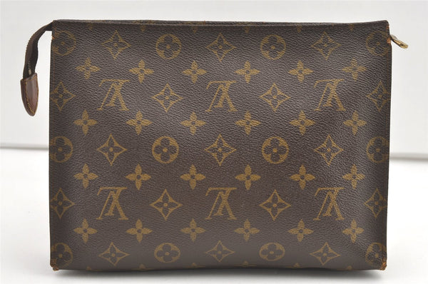 Auth Louis Vuitton Monogram Poche Toilette 26 Cosmetics Pouch Old Model LV 0271K