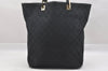 Authentic GUCCI Vintage Shoulder Tote Bag GG Canvas Leather 0021098 Black 0274J