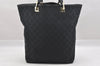 Authentic GUCCI Vintage Shoulder Tote Bag GG Canvas Leather 0021098 Black 0274J