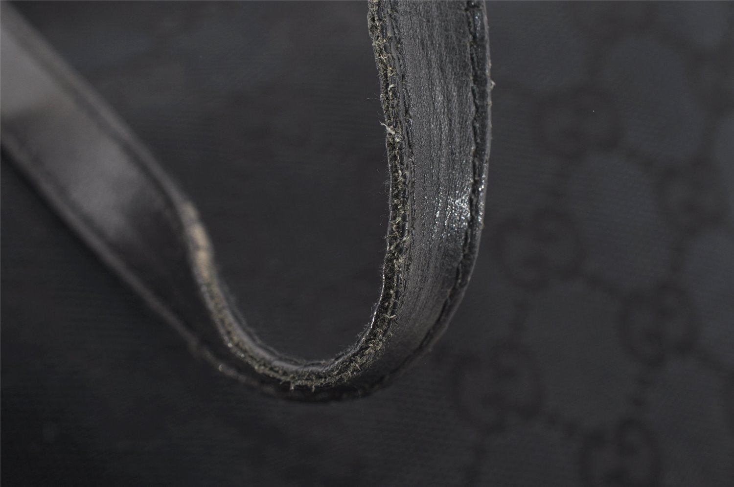 Authentic GUCCI Vintage Shoulder Tote Bag GG Canvas Leather 0021098 Black 0274J