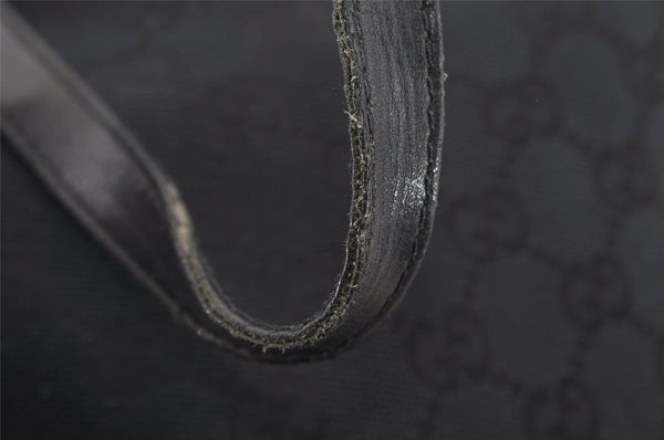 Authentic GUCCI Vintage Shoulder Tote Bag GG Canvas Leather 0021098 Black 0274J