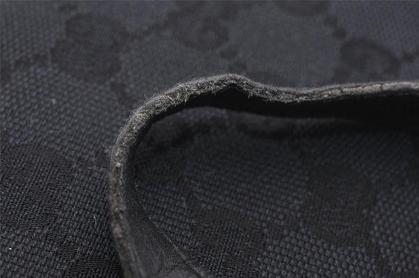 Authentic GUCCI Vintage Shoulder Tote Bag GG Canvas Leather 0021098 Black 0274J