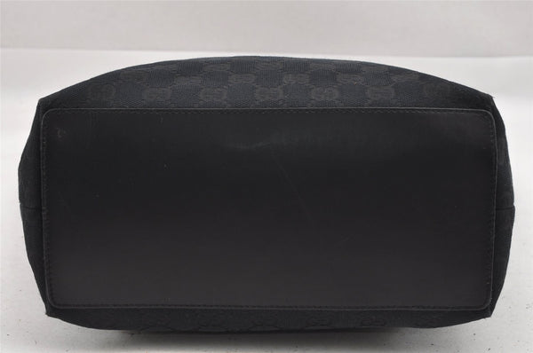 Authentic GUCCI Vintage Shoulder Tote Bag GG Canvas Leather 0021098 Black 0274J