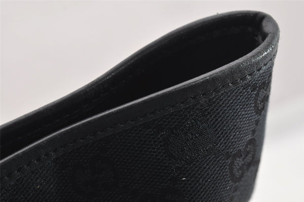 Authentic GUCCI Vintage Shoulder Tote Bag GG Canvas Leather 0021098 Black 0274J