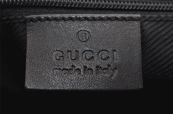Authentic GUCCI Vintage Shoulder Tote Bag GG Canvas Leather 0021098 Black 0274J