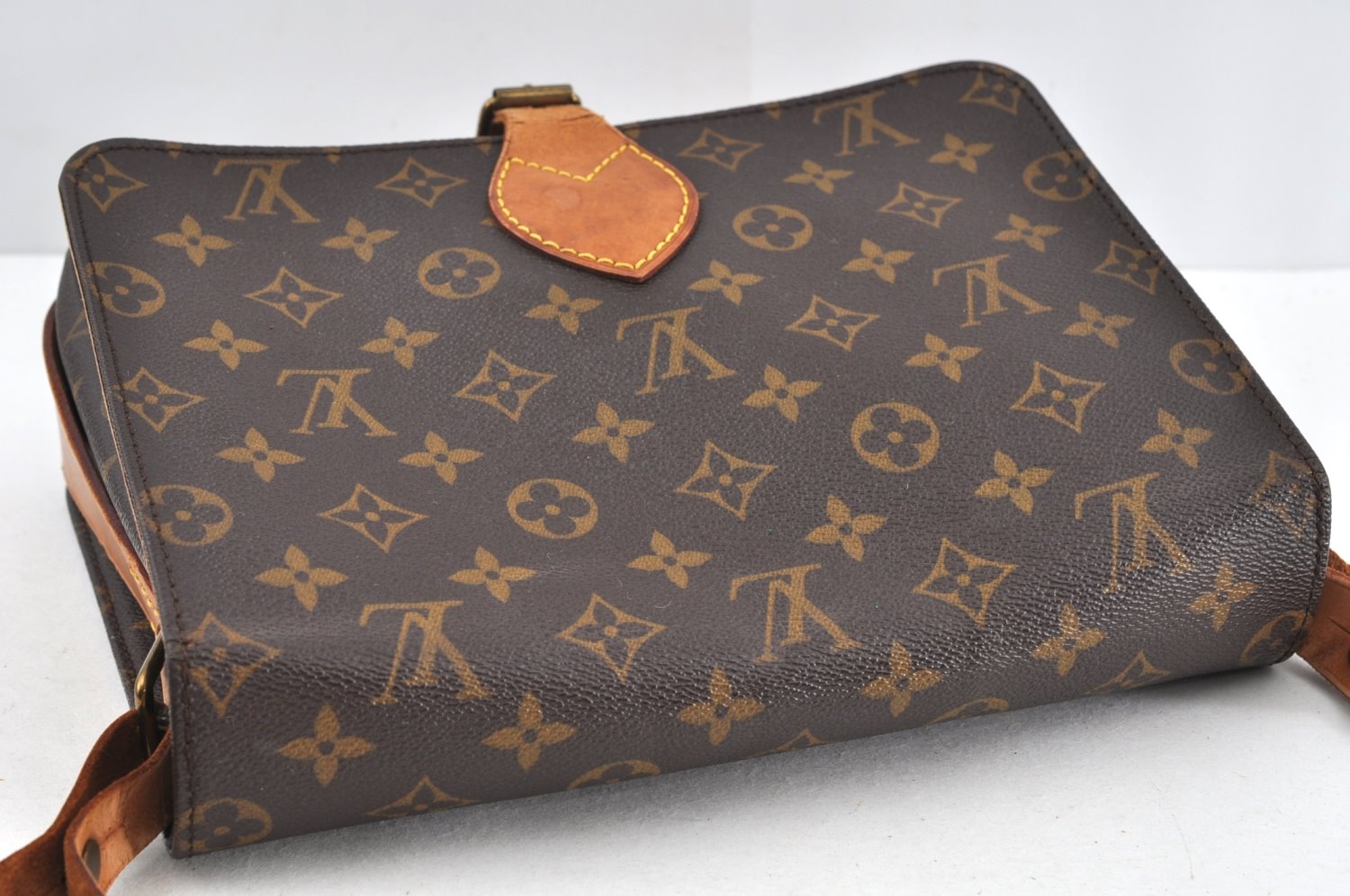 Auth Louis Vuitton Monogram Cartouchiere GM M51252 Shoulder Cross Bag Junk 0275J
