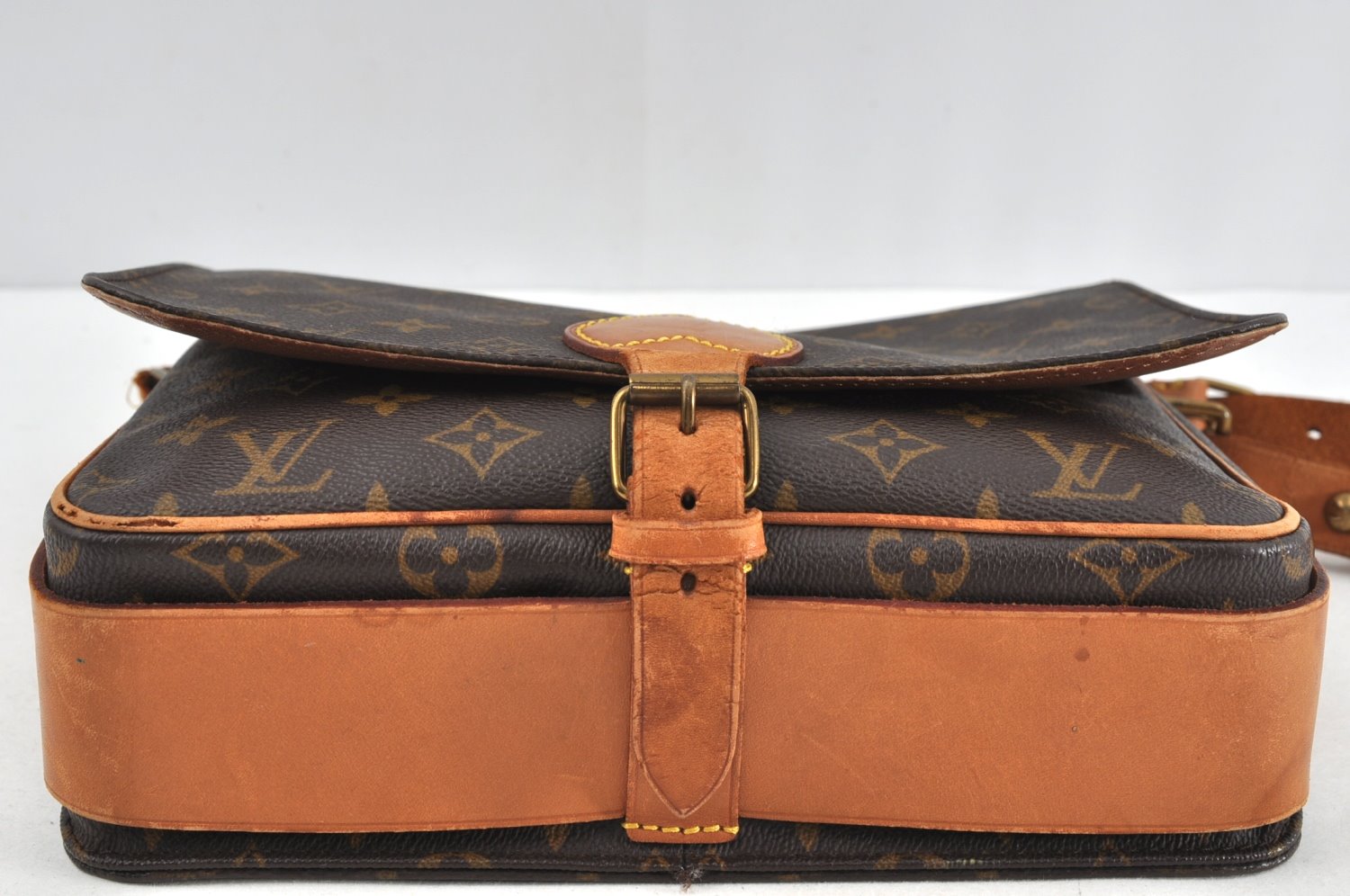 Auth Louis Vuitton Monogram Cartouchiere GM M51252 Shoulder Cross Bag Junk 0275J