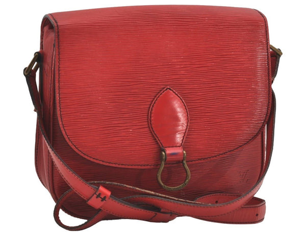 Auth Louis Vuitton Epi Saint Cloud GM Shoulder Cross Bag Red M52197 LV 0278J