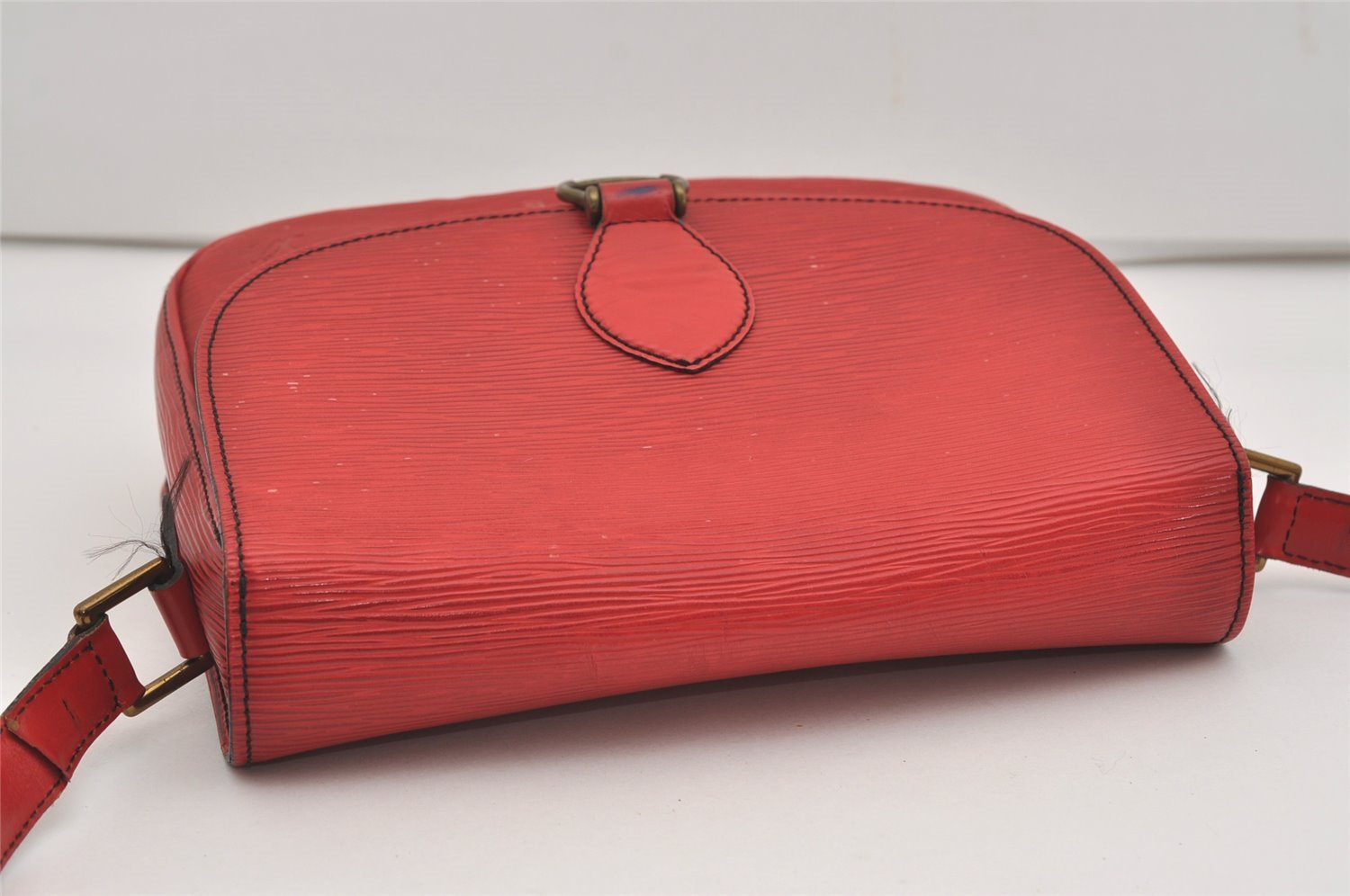 Auth Louis Vuitton Epi Saint Cloud GM Shoulder Cross Bag Red M52197 LV 0278J