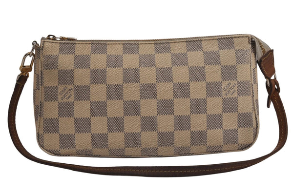 Authentic Louis Vuitton Damier Azur Pochette Accessoires Pouch N41207 LV 0283K