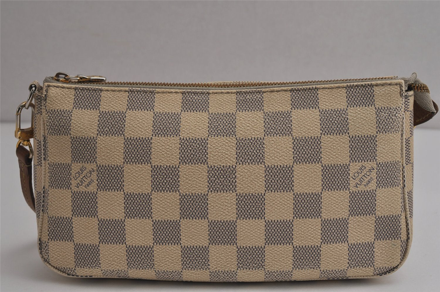 Authentic Louis Vuitton Damier Azur Pochette Accessoires Pouch N41207 LV 0283K