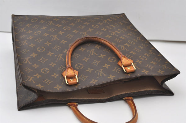 Authentic Louis Vuitton Monogram Sac Plat Hand Tote Bag M51140 LV Junk 0284J