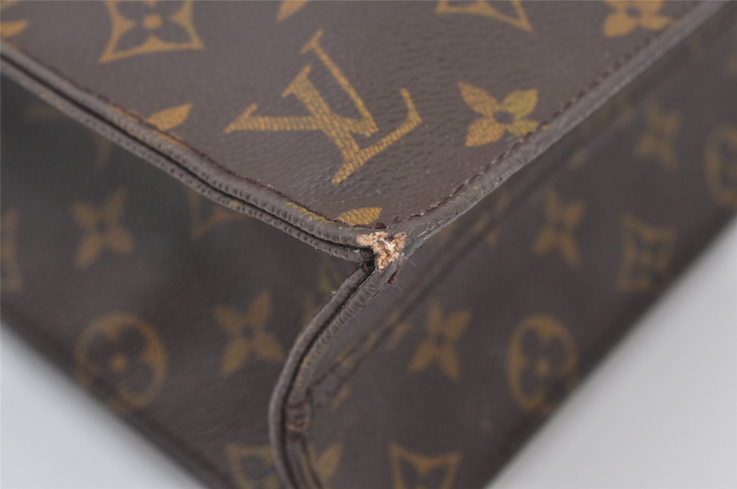 Authentic Louis Vuitton Monogram Sac Plat Hand Tote Bag M51140 LV Junk 0284J