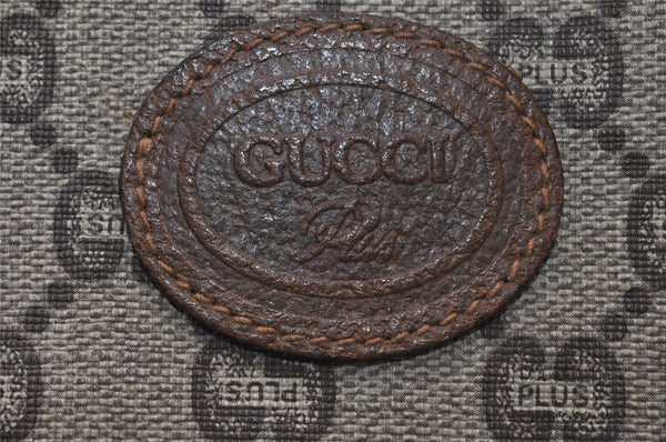 Authentic GUCCI Vintage GG Plus Shoulder Tote Bag GG PVC Leather Brown 0286J