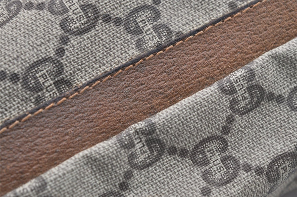 Authentic GUCCI Vintage GG Plus Shoulder Tote Bag GG PVC Leather Brown 0286J