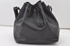 Authentic Louis Vuitton Epi Petit Noe Shoulder Drawstring Bag M59012 Black 0287J