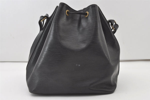 Authentic Louis Vuitton Epi Petit Noe Shoulder Drawstring Bag M59012 Black 0287J