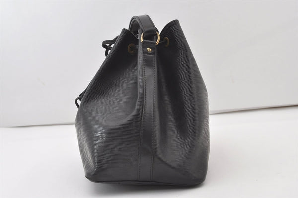 Authentic Louis Vuitton Epi Petit Noe Shoulder Drawstring Bag M59012 Black 0287J