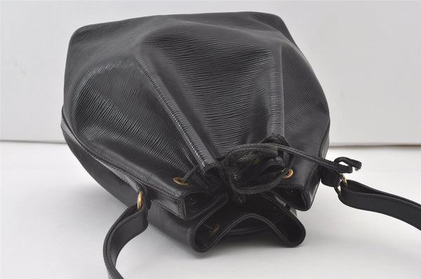 Authentic Louis Vuitton Epi Petit Noe Shoulder Drawstring Bag M59012 Black 0287J