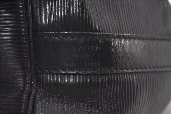 Authentic Louis Vuitton Epi Petit Noe Shoulder Drawstring Bag M59012 Black 0287J
