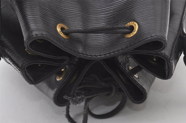 Authentic Louis Vuitton Epi Petit Noe Shoulder Drawstring Bag M59012 Black 0287J