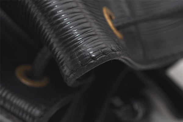 Authentic Louis Vuitton Epi Petit Noe Shoulder Drawstring Bag M59012 Black 0287J