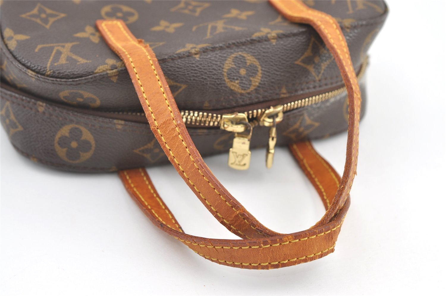 Authentic Louis Vuitton Monogram Spontini 2Way Hand Bag M47500 LV Junk 0287K