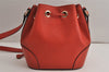 Authentic GUCCI Bright Diamante Shoulder Drawstring Bag Leather 354229 Red 0288K