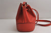 Authentic GUCCI Bright Diamante Shoulder Drawstring Bag Leather 354229 Red 0288K