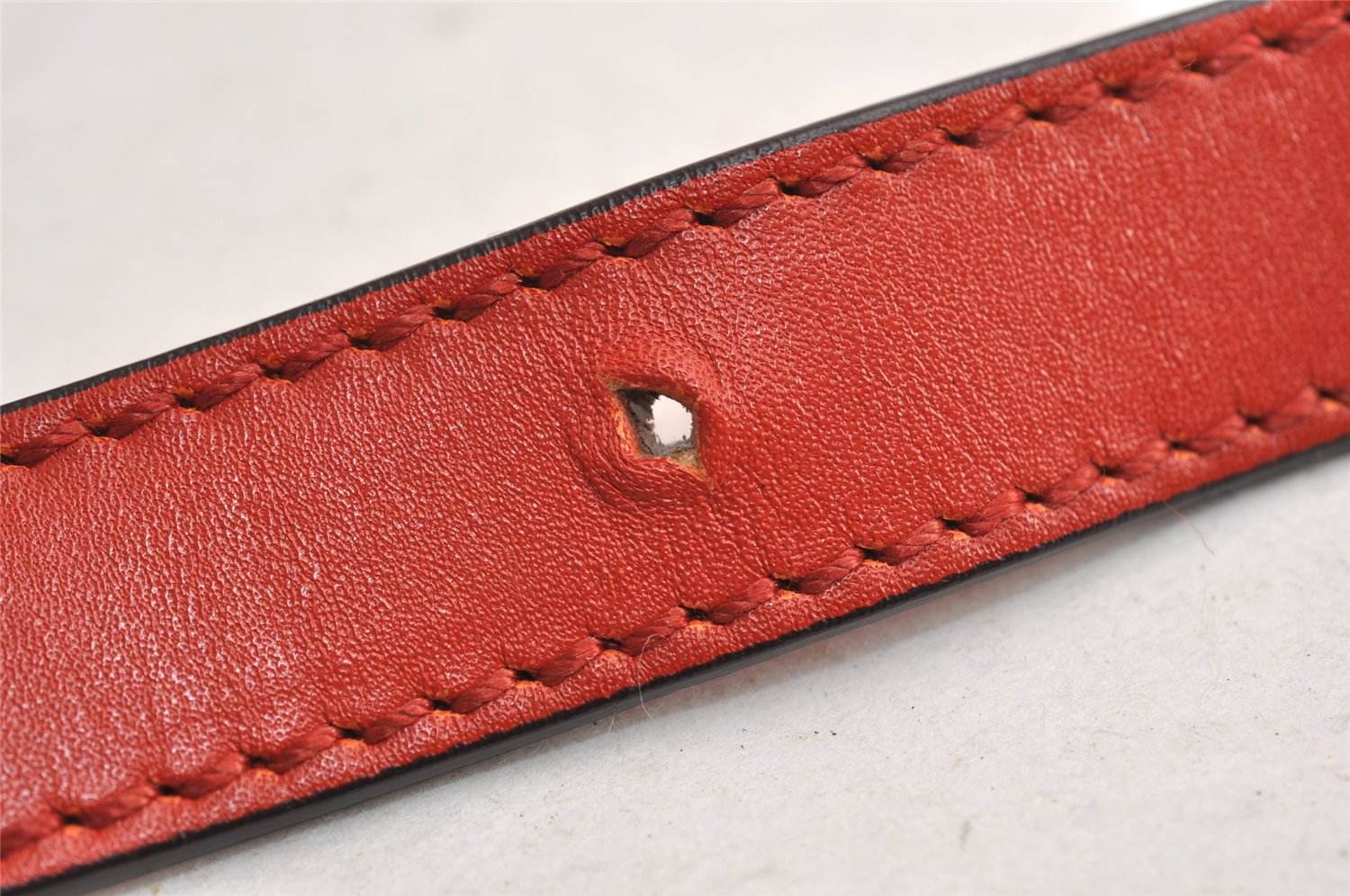 Authentic GUCCI Bright Diamante Shoulder Drawstring Bag Leather 354229 Red 0288K