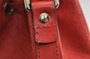 Authentic GUCCI Bright Diamante Shoulder Drawstring Bag Leather 354229 Red 0288K