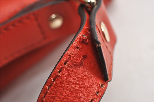 Authentic GUCCI Bright Diamante Shoulder Drawstring Bag Leather 354229 Red 0288K