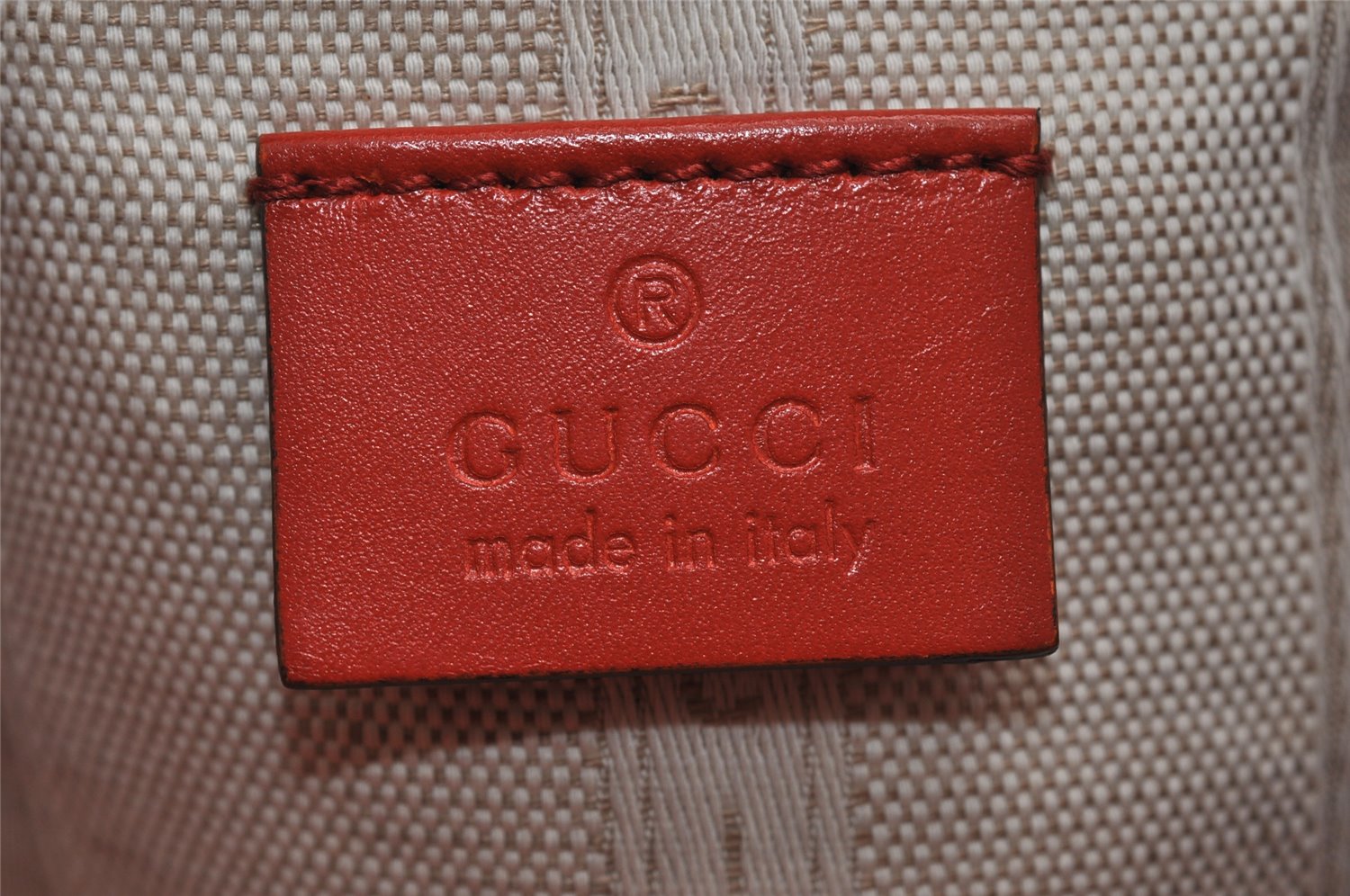 Authentic GUCCI Bright Diamante Shoulder Drawstring Bag Leather 354229 Red 0288K