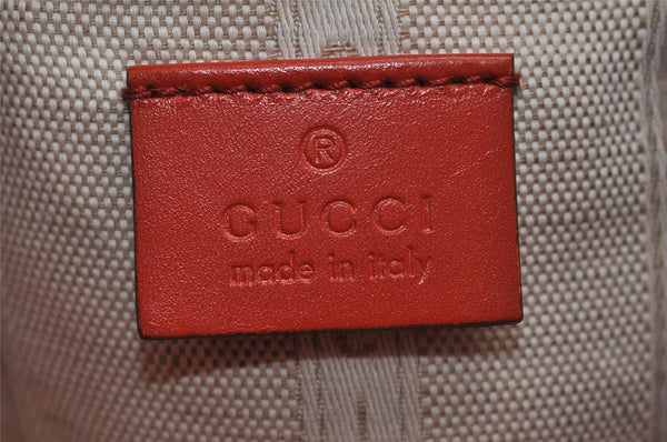 Authentic GUCCI Bright Diamante Shoulder Drawstring Bag Leather 354229 Red 0288K
