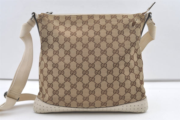 Authentic GUCCI Shoulder Cross Body Bag GG Canvas Leather 145857 Brown 0289K