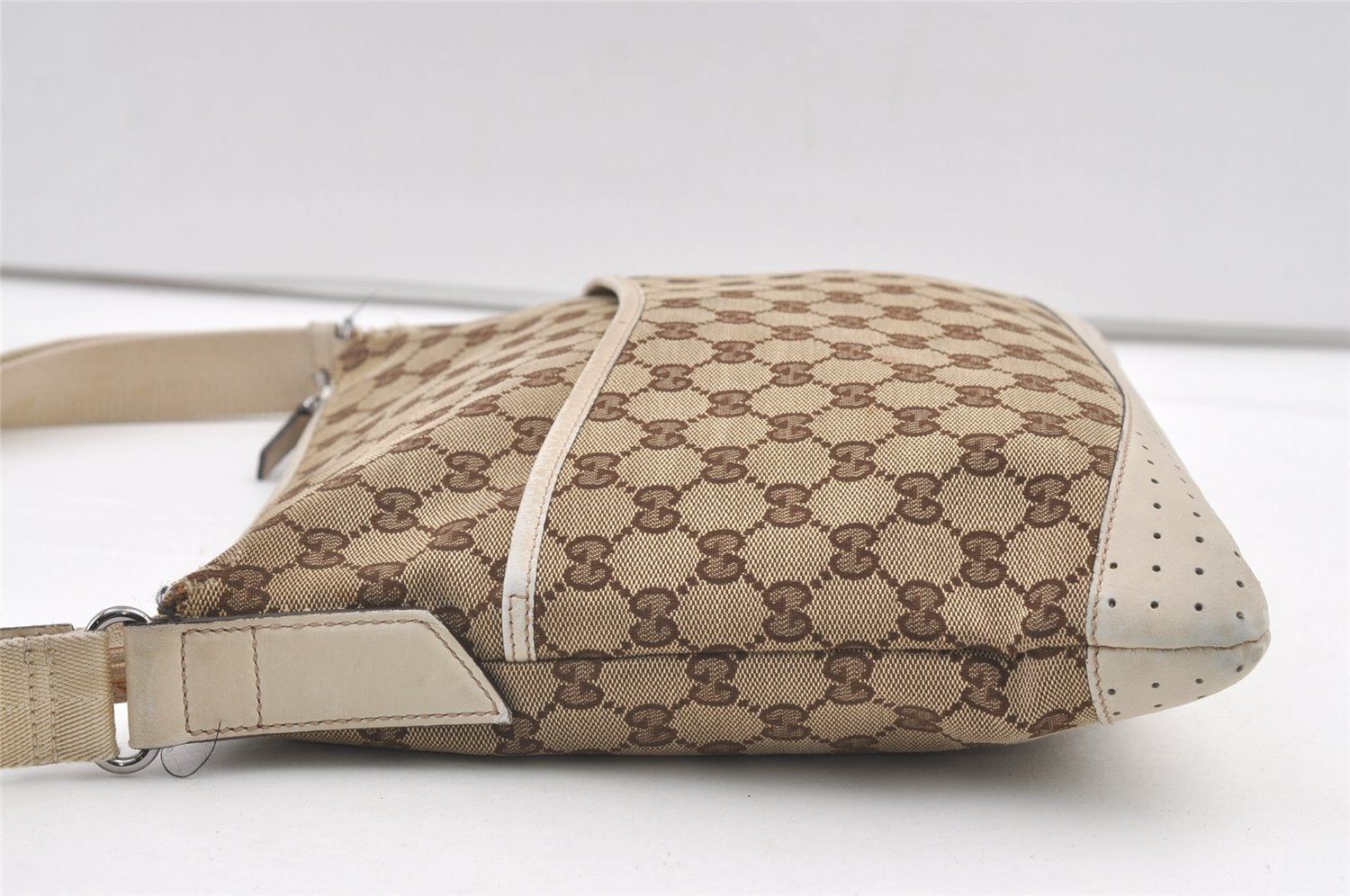 Authentic GUCCI Shoulder Cross Body Bag GG Canvas Leather 145857 Brown 0289K